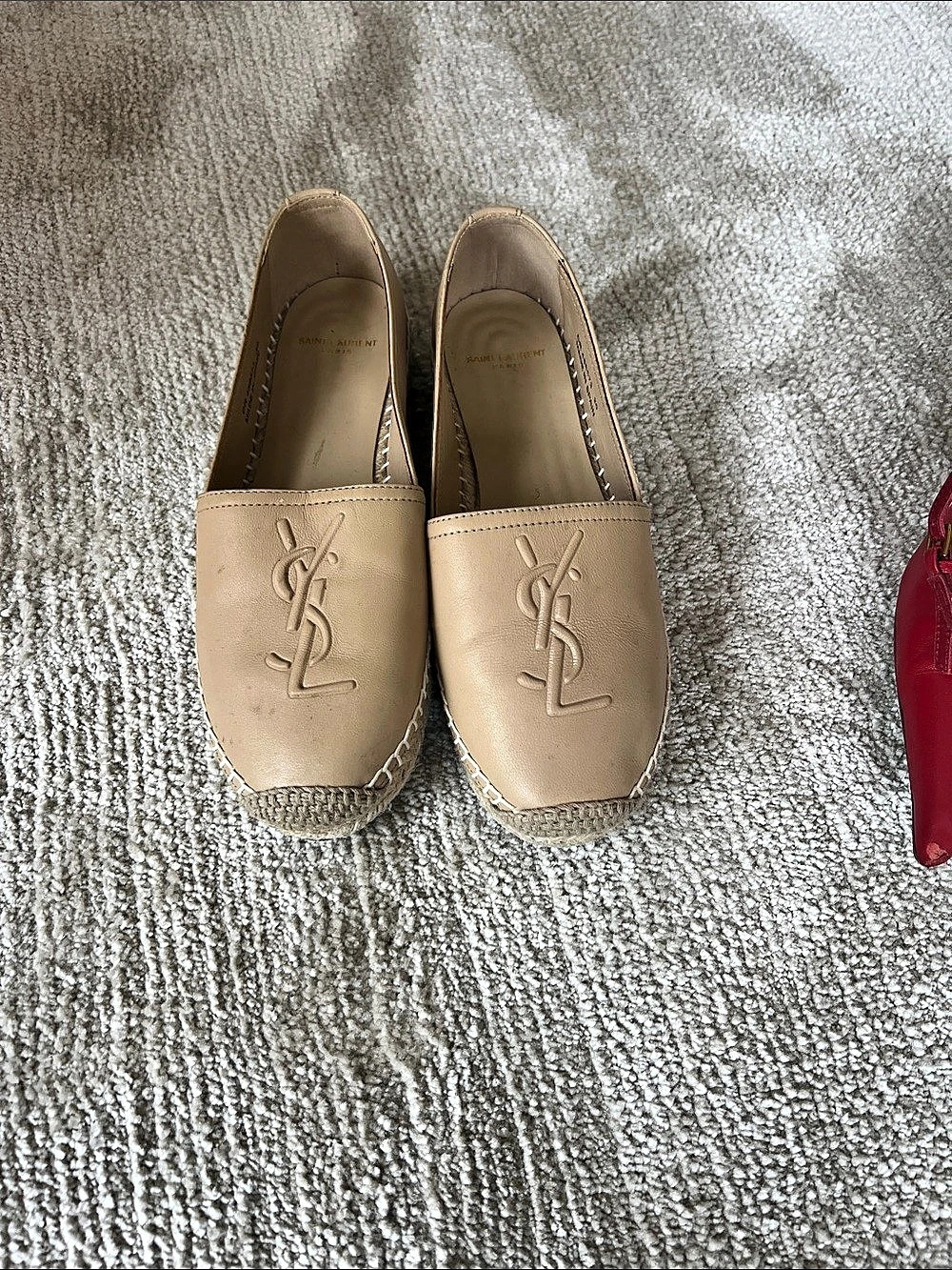 Saint Laurent Cassandre Logo-Embossed Leather Espadrilles Cassandre Espadrilles